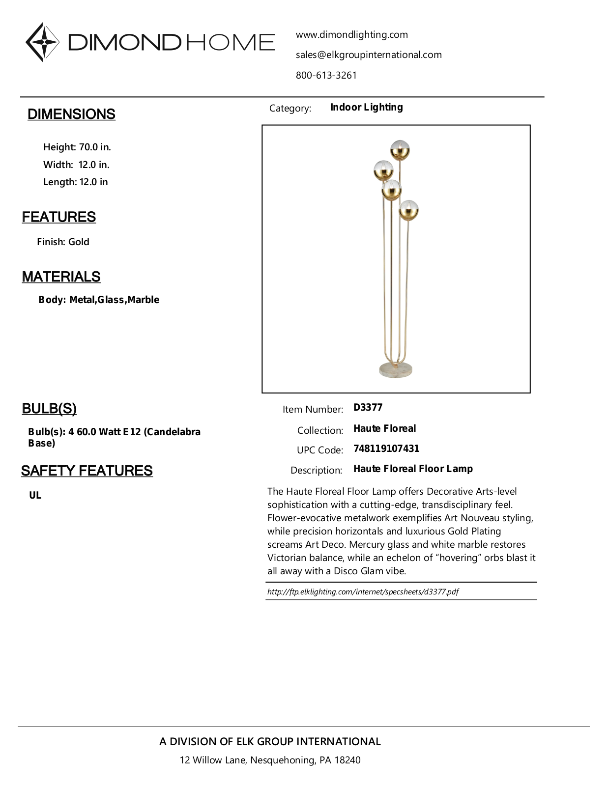 ELK Home D3377 User Manual