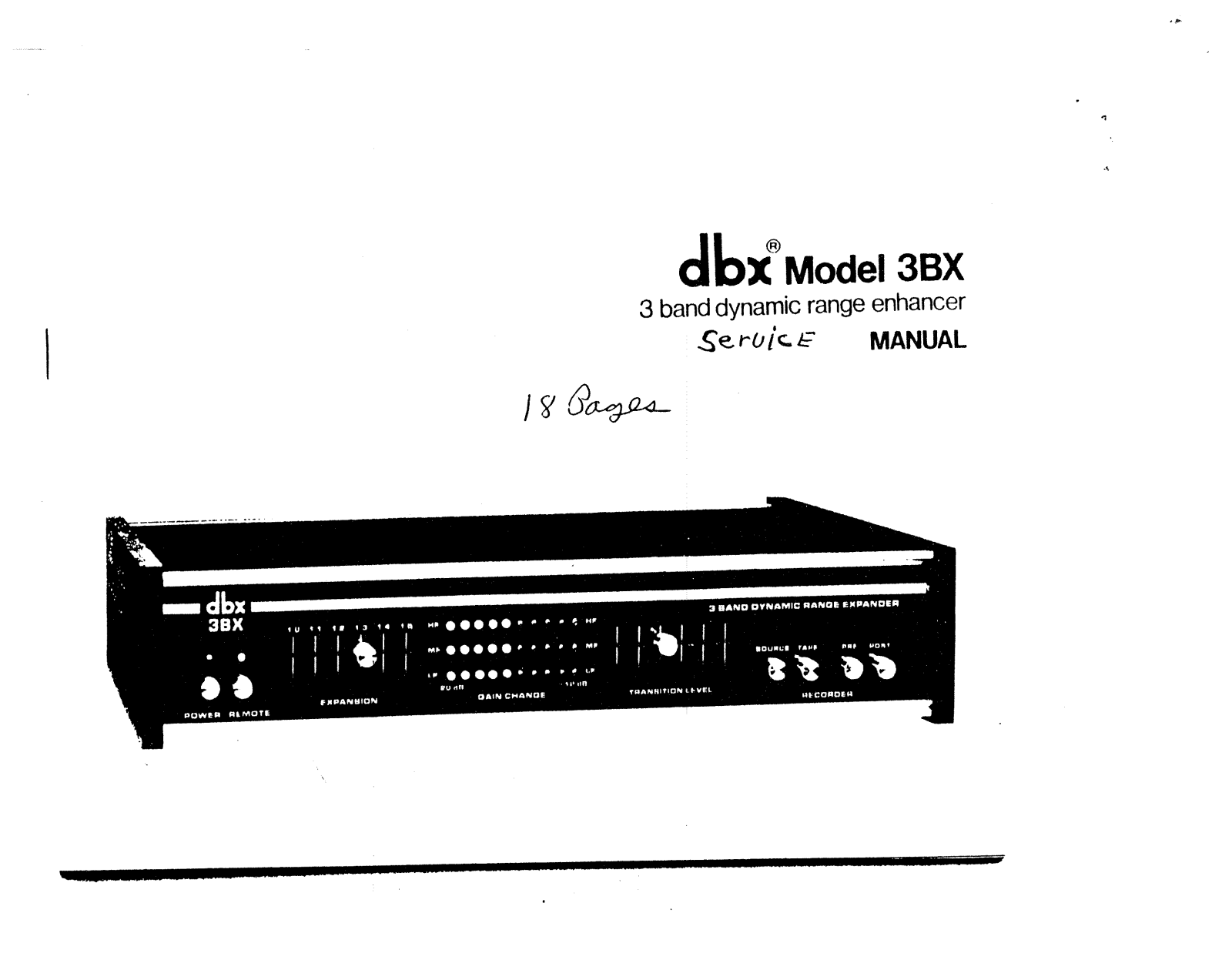 dbx 3-BX, BX-3 Service manual