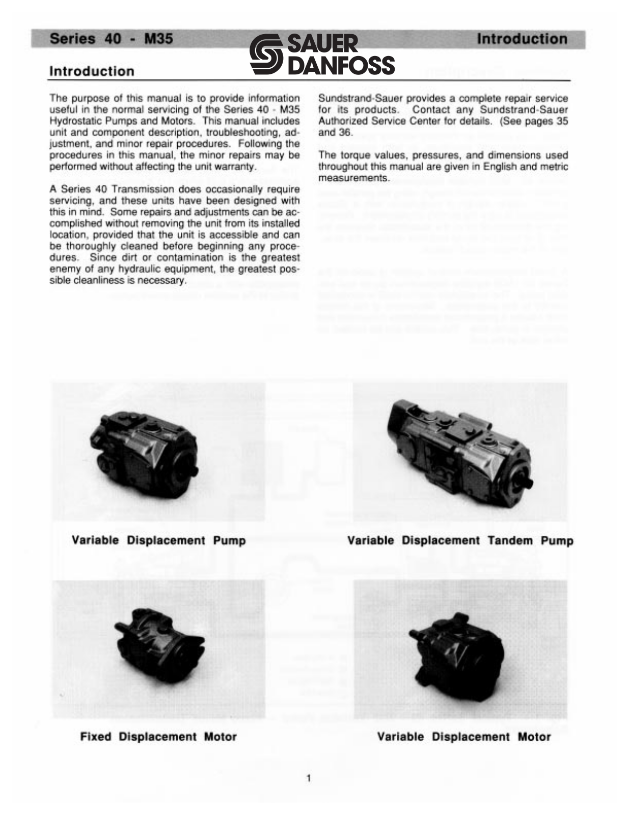 Danfoss M35 Service guide