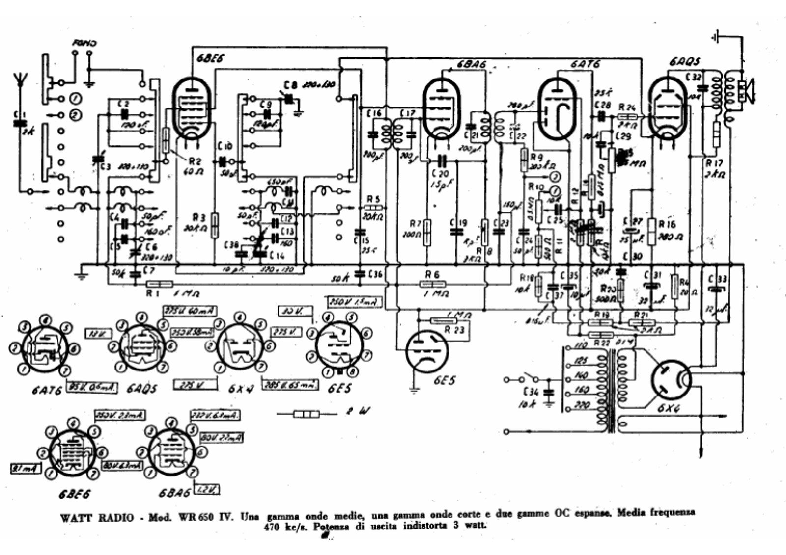 Watt Radio wr650 iv schematic