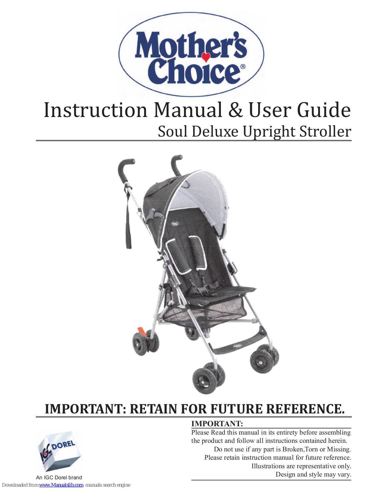 Mother's Choice Soul Deluxe Instruction Manual