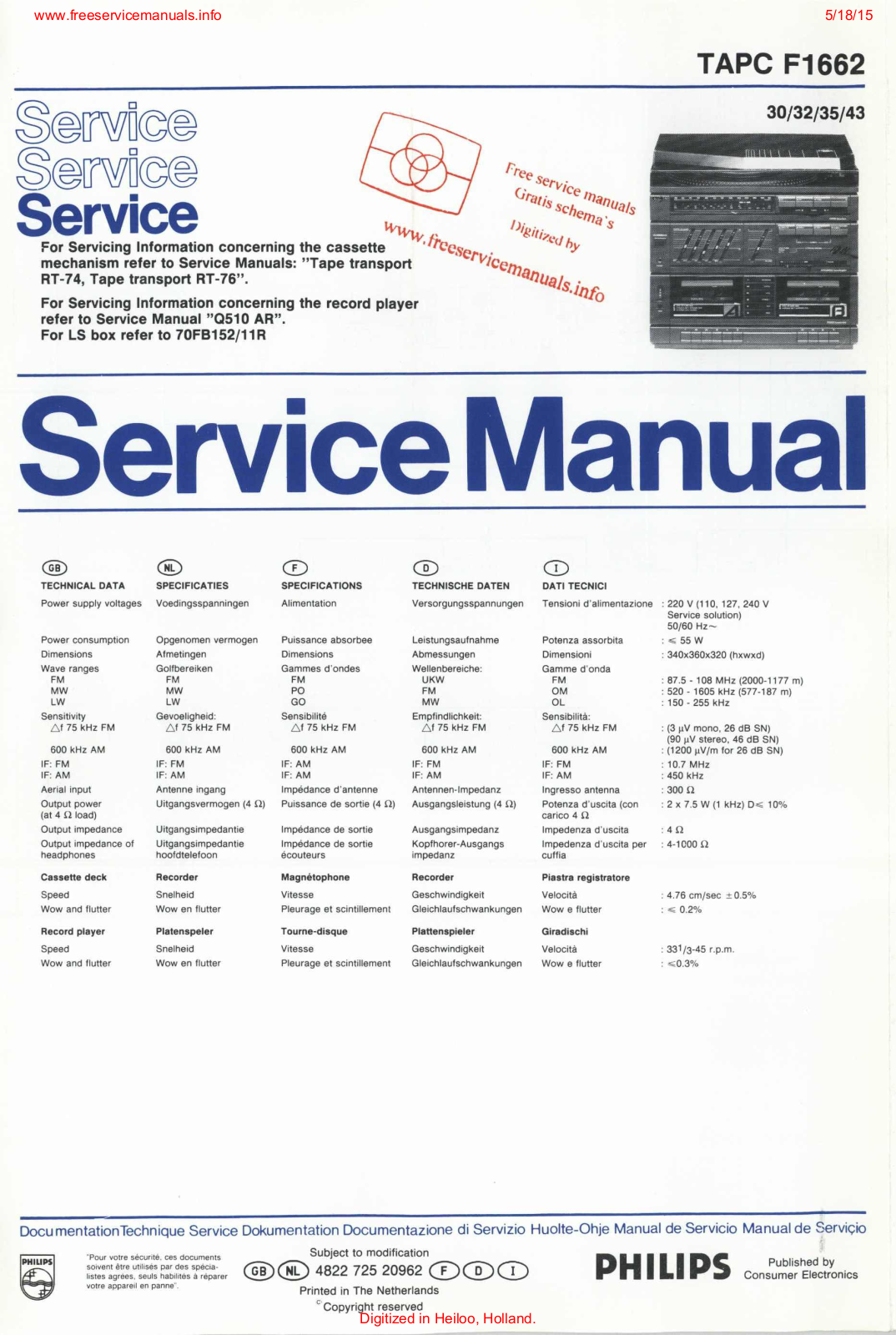 Philips _tapc_f1662 Datasheet - ManualMachine.com