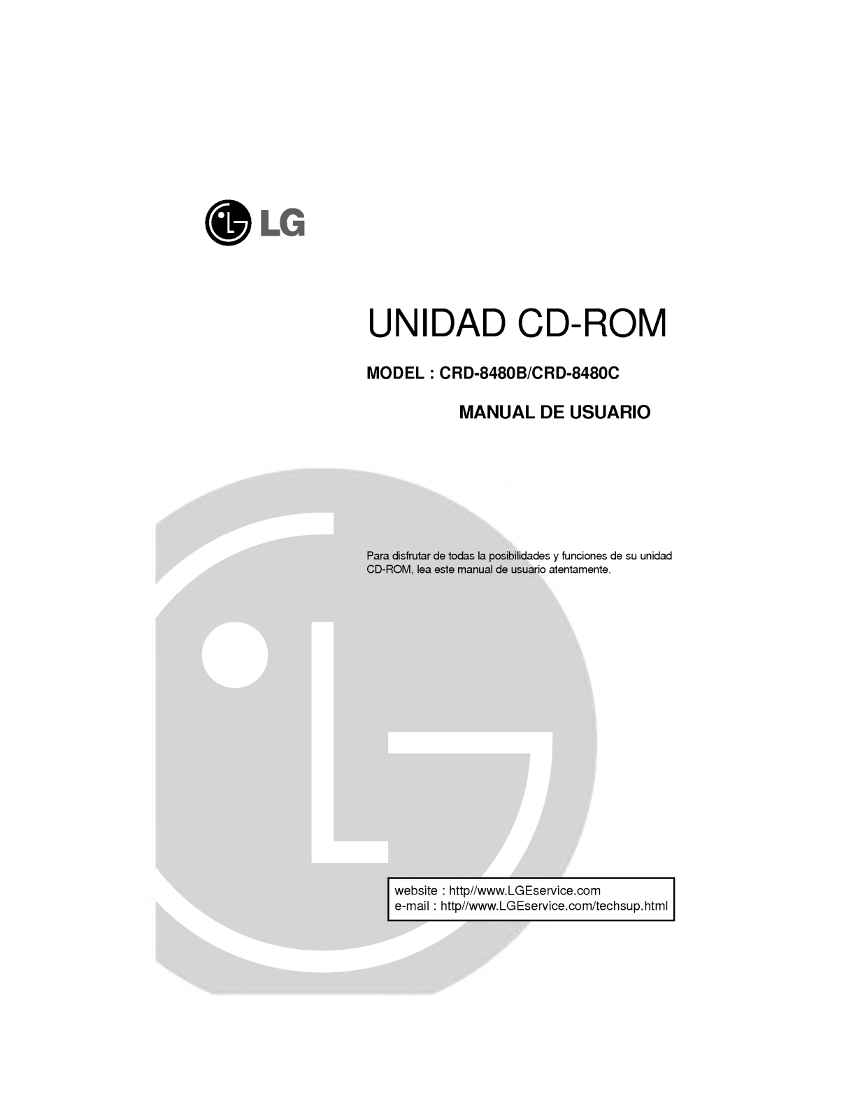 Lg CRD-8480B, CRD-8480C User Manual