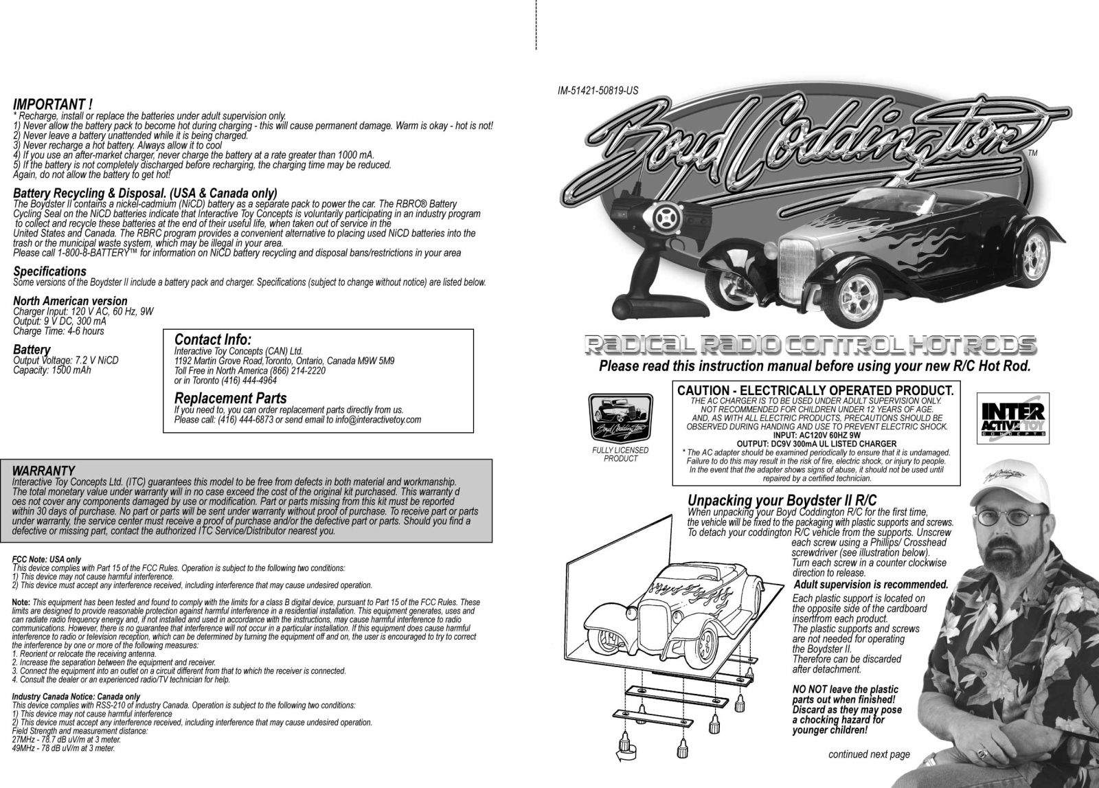 Interactive Toy Concepts 514XXTX27 Users Manual