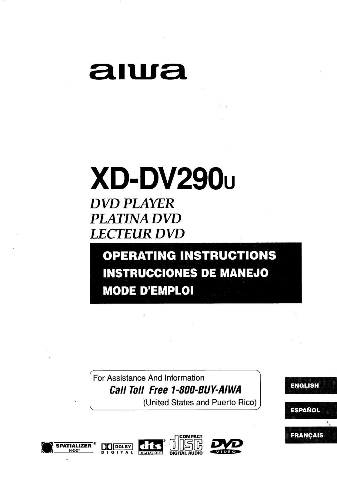 Sony XDDV290 User Manual