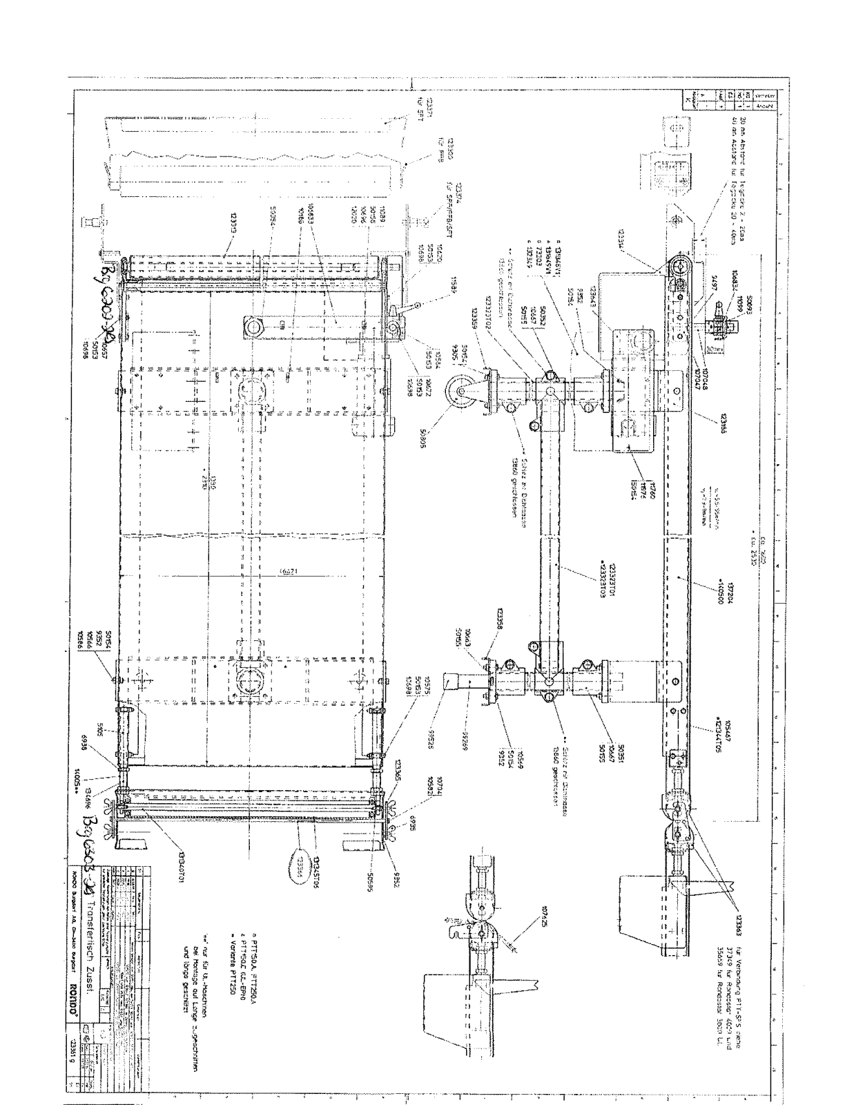 Rondo PTT150 PARTS LIST