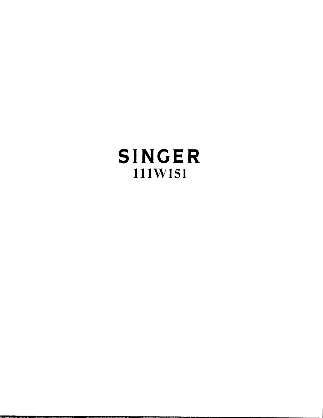 SINGER 111W151 Parts List