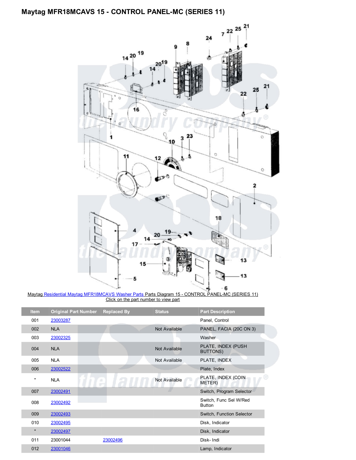 Maytag MFR18MCAVS Parts Diagram