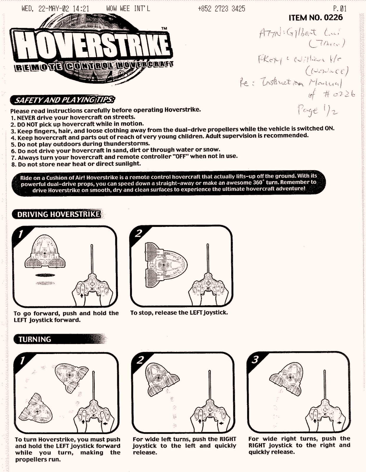 WowWee Group 0226 Users Manual