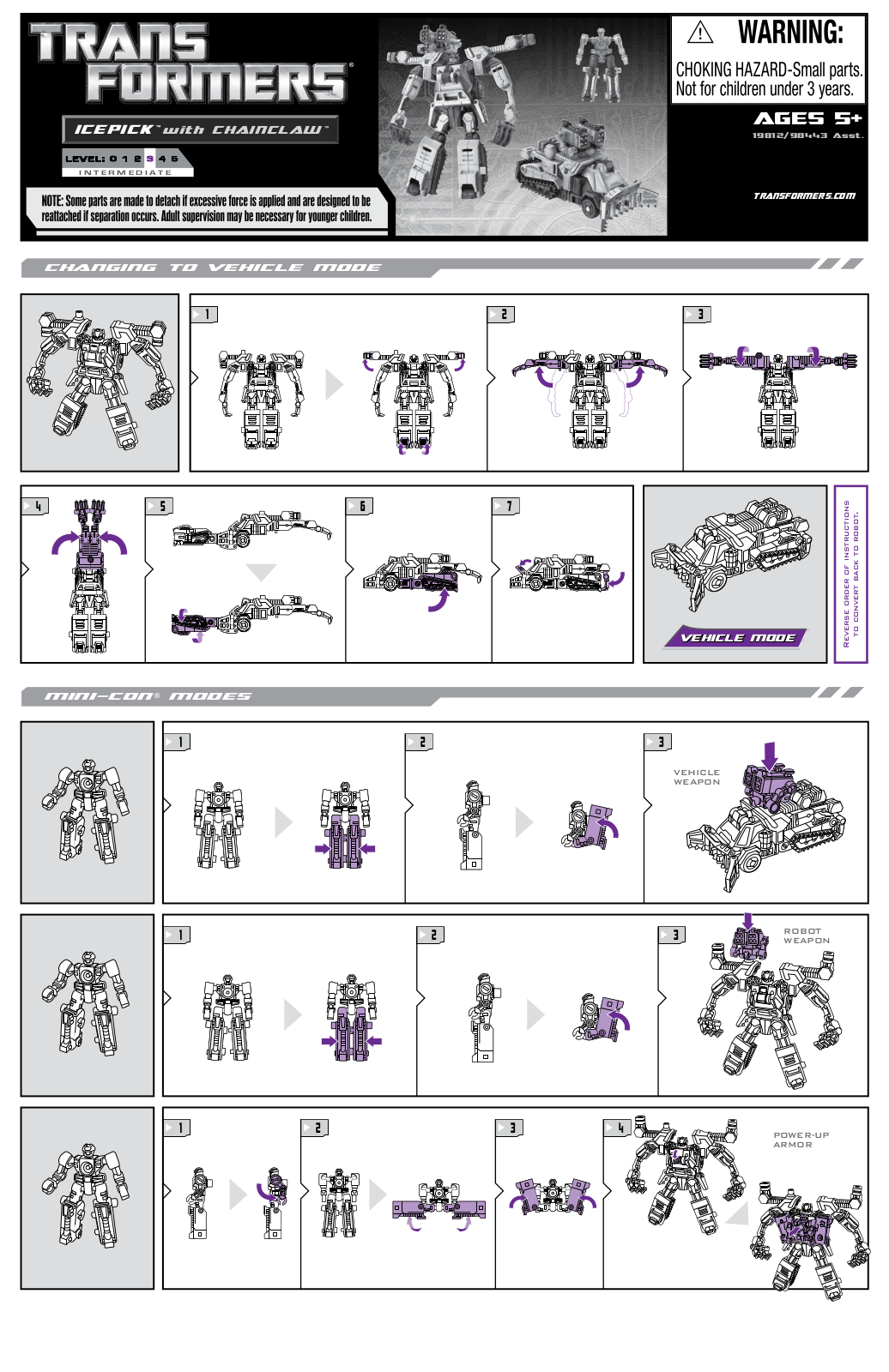 HASBRO Transformers Icepick with Chainclaw User Manual