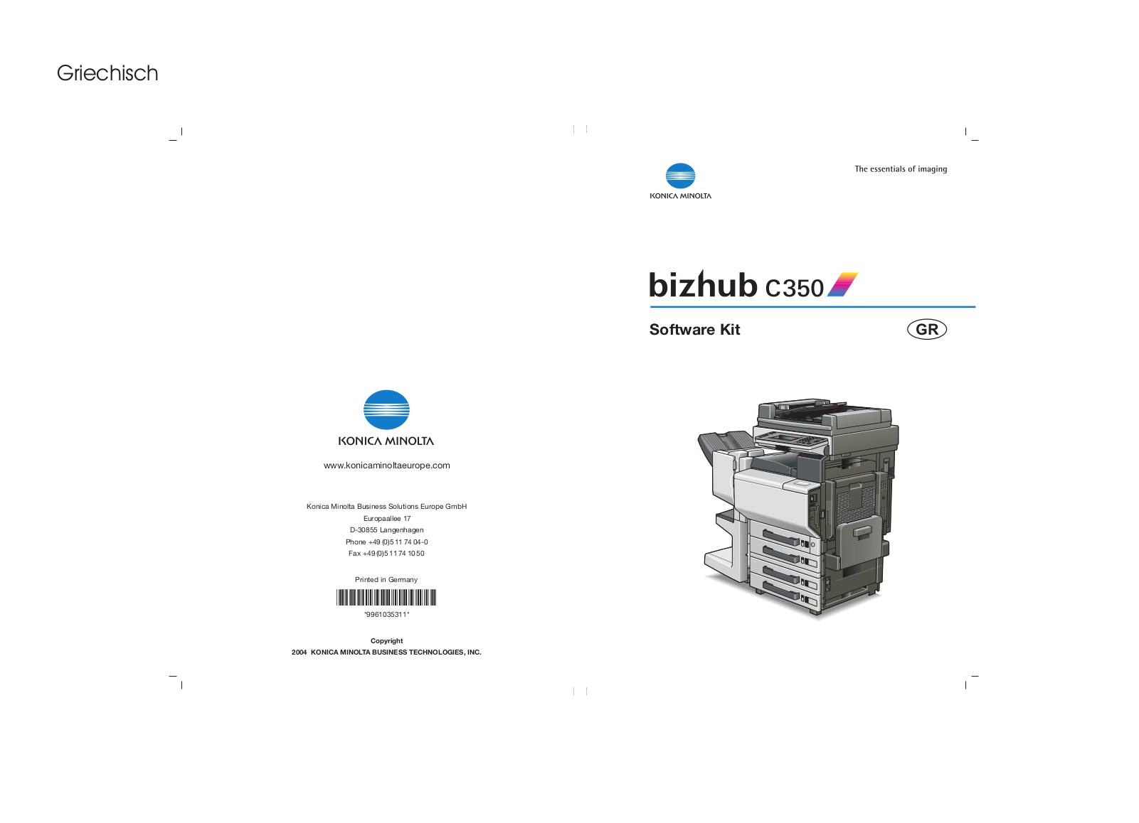 Konica minolta BIZHUB C350 User Manual