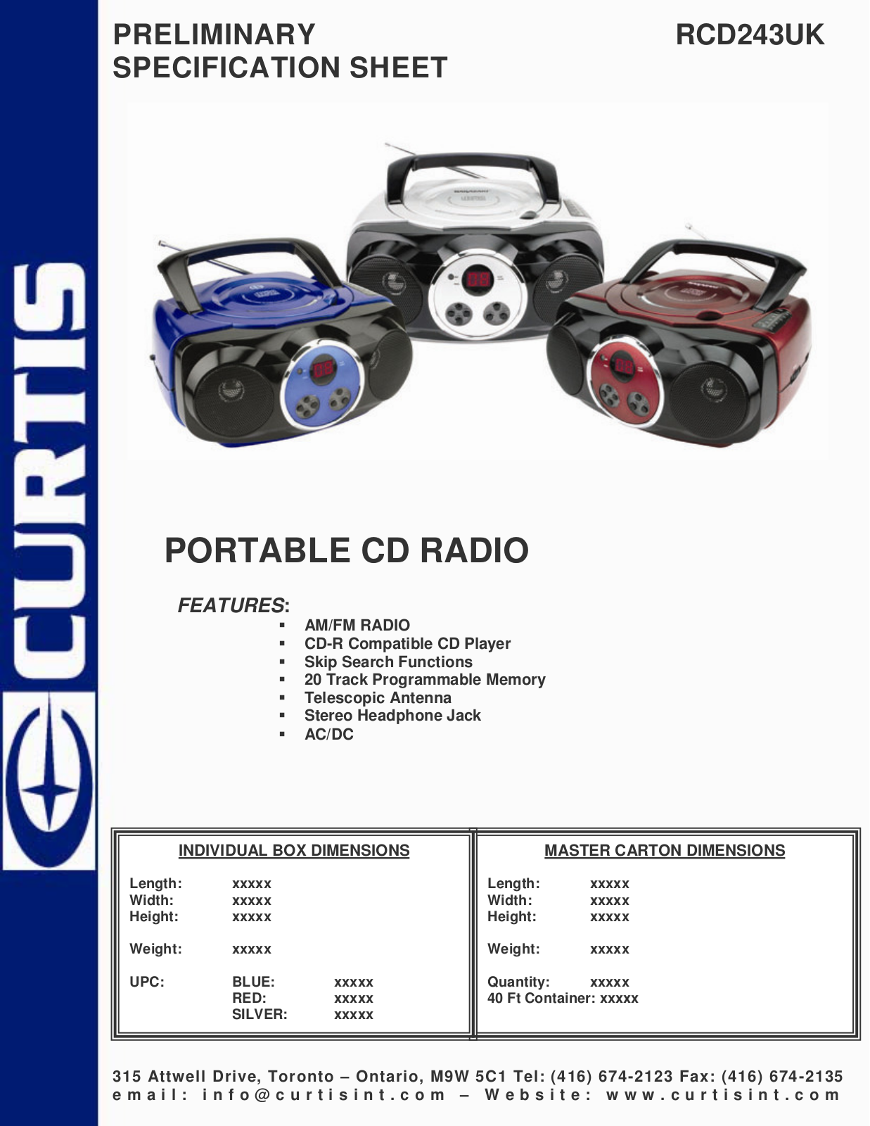 Curtis RCD243UK User Manual