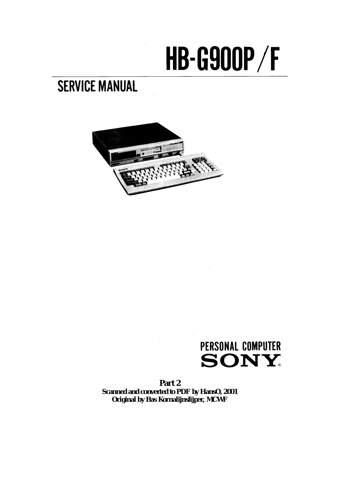 Sony HB-900F, HB-G900P Service Manual