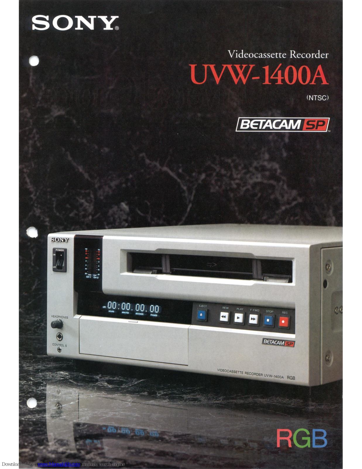 Sony Betacam SP UVW-1400A Brochure & Specs