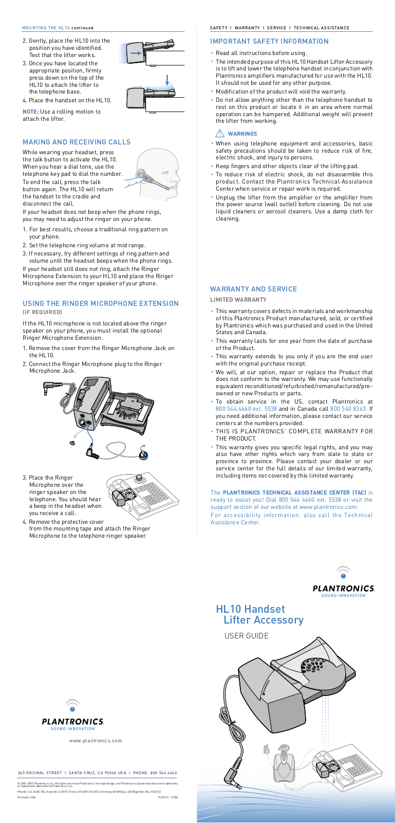 Plantronics 6096135 User Manual