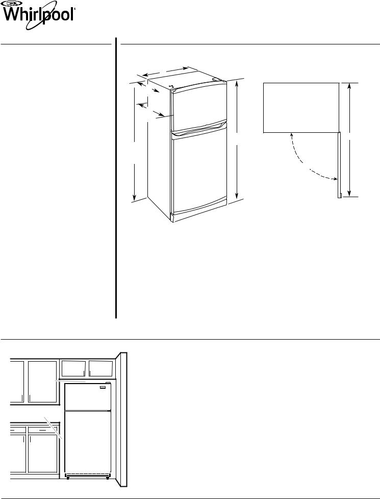 Whirlpool WRT316SFDW Dimension Guide