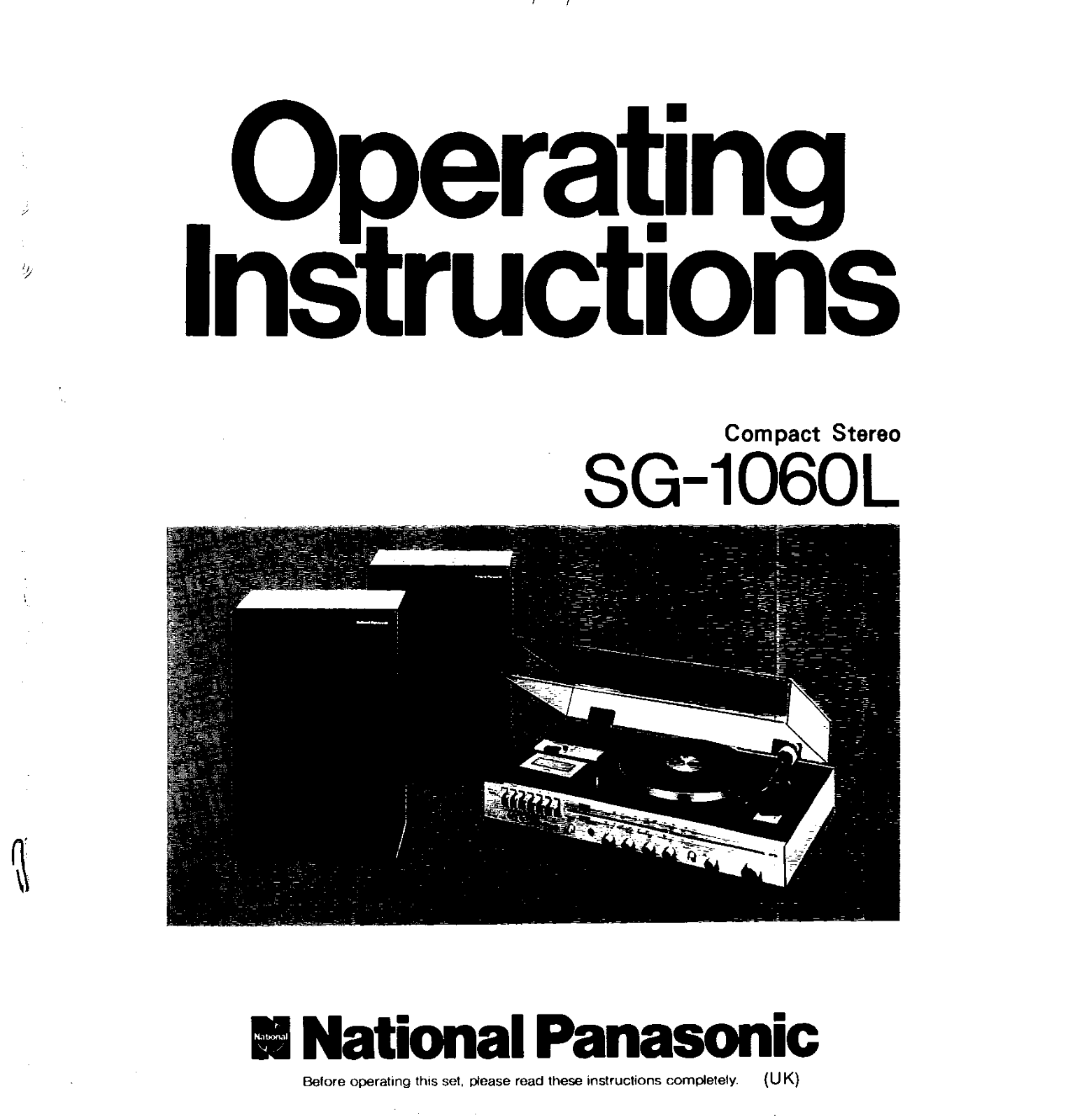 Panasonic SG-1060 User Manual