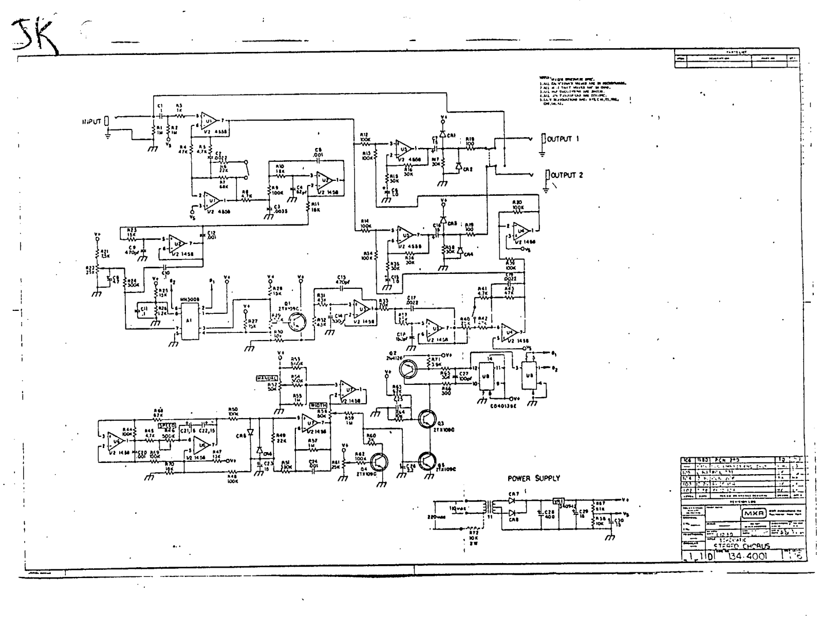 MXR m 134 stereo chorus schematic