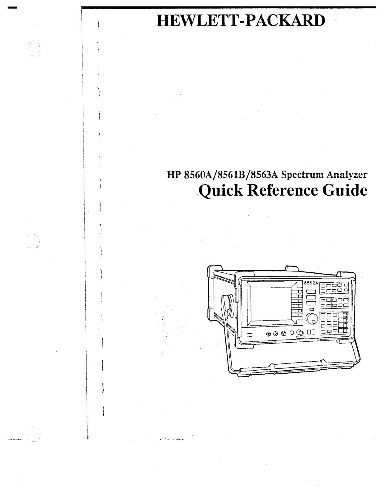 HP 8563A, 8561B, 8560A User Manual
