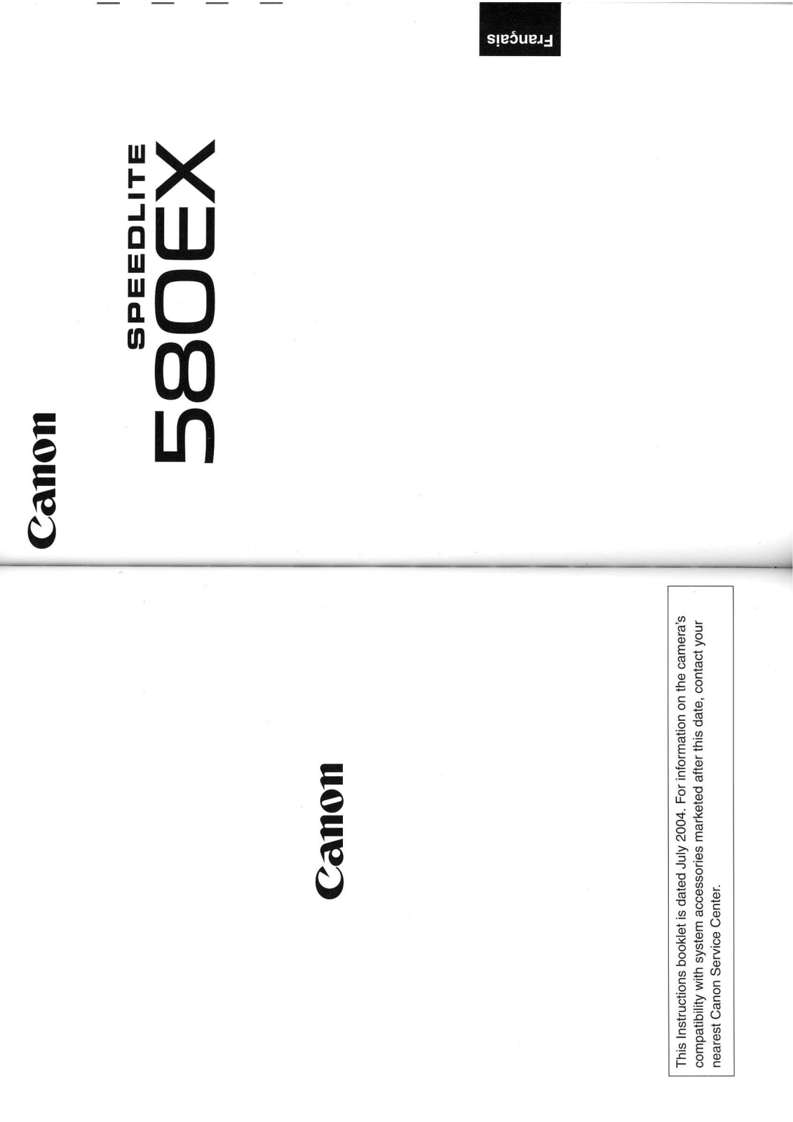 CANON Flash Speedlite 580 EX User Manual