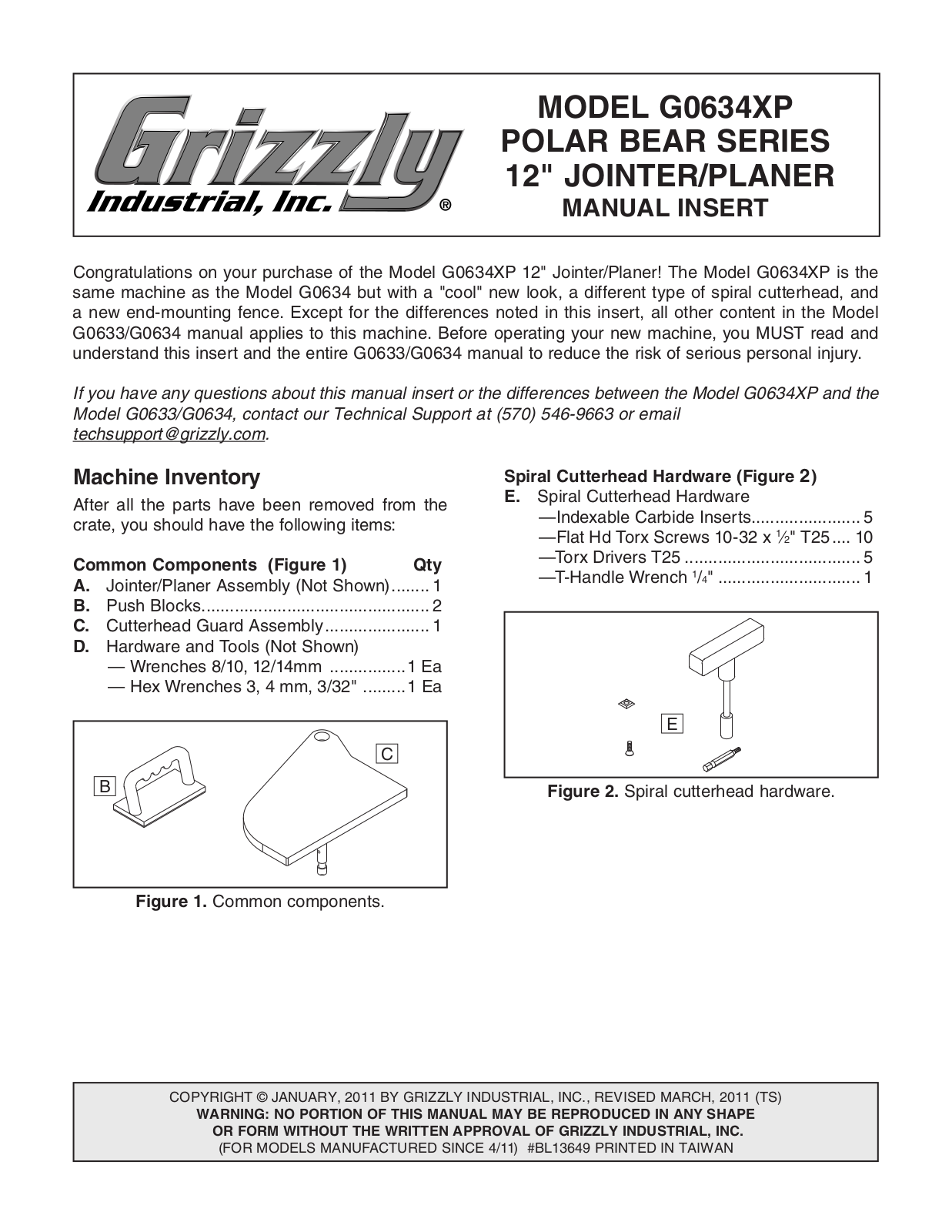 Grizzly G0634XP User Manual