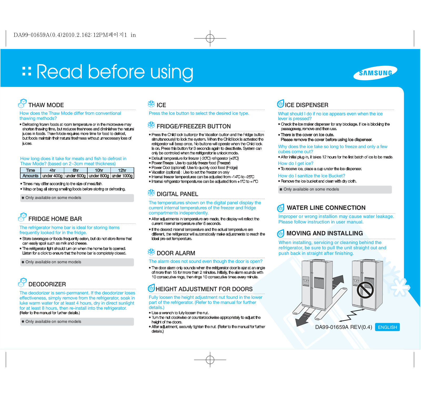 Samsung RSG5UCRS quick guide User guide - ManualMachine.com