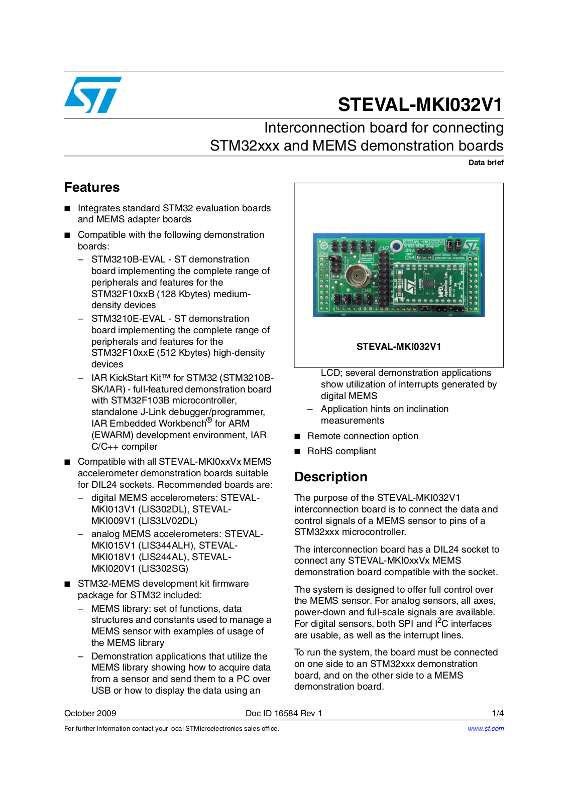 ST MKI032V1 User Manual