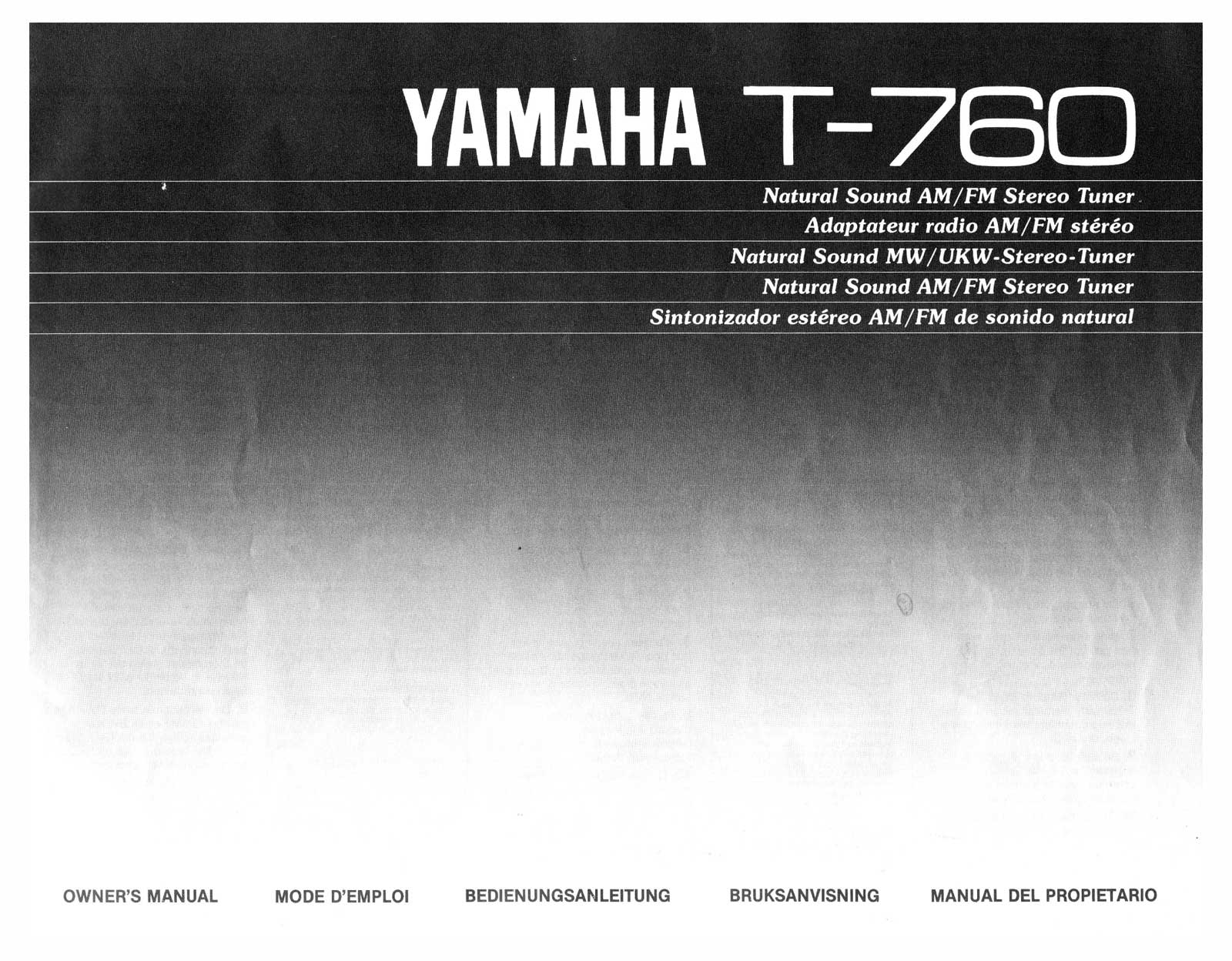 Yamaha T-760 Owners manual