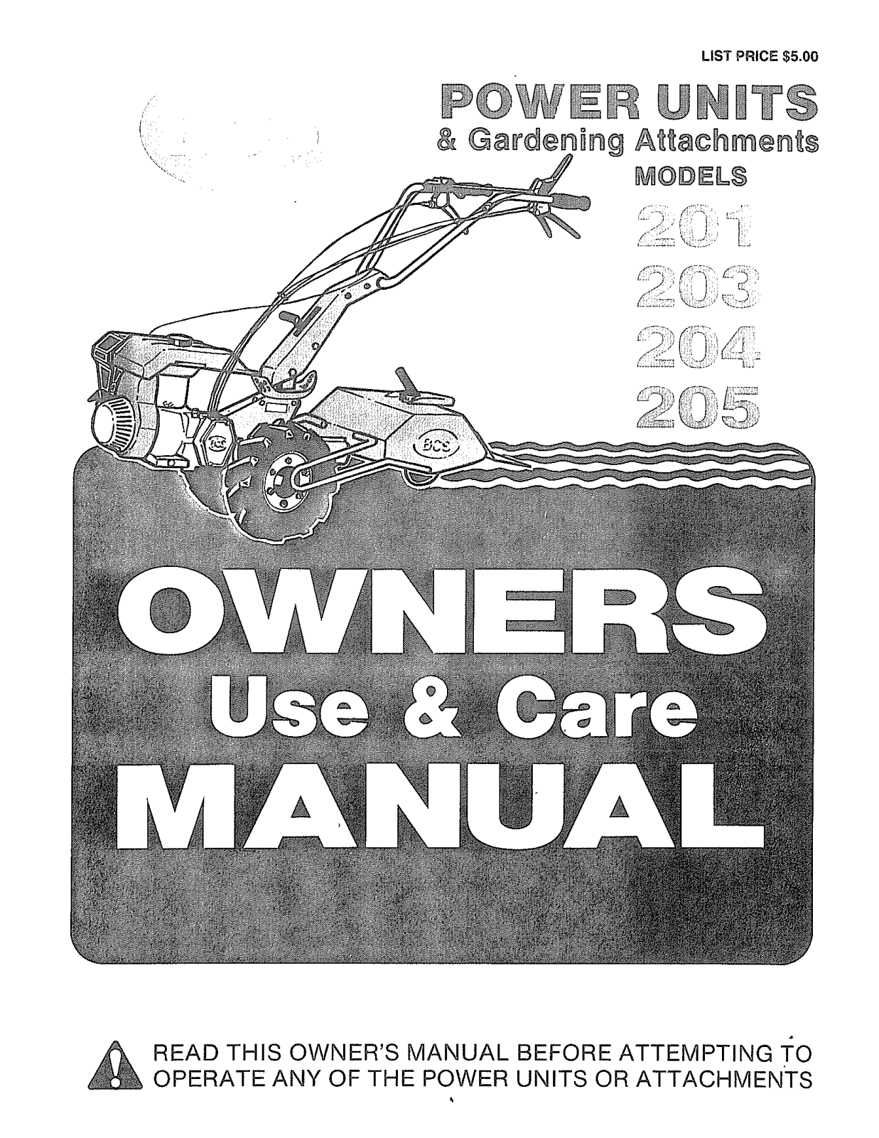 Bcs 205, 203, 201, 204 User Manual