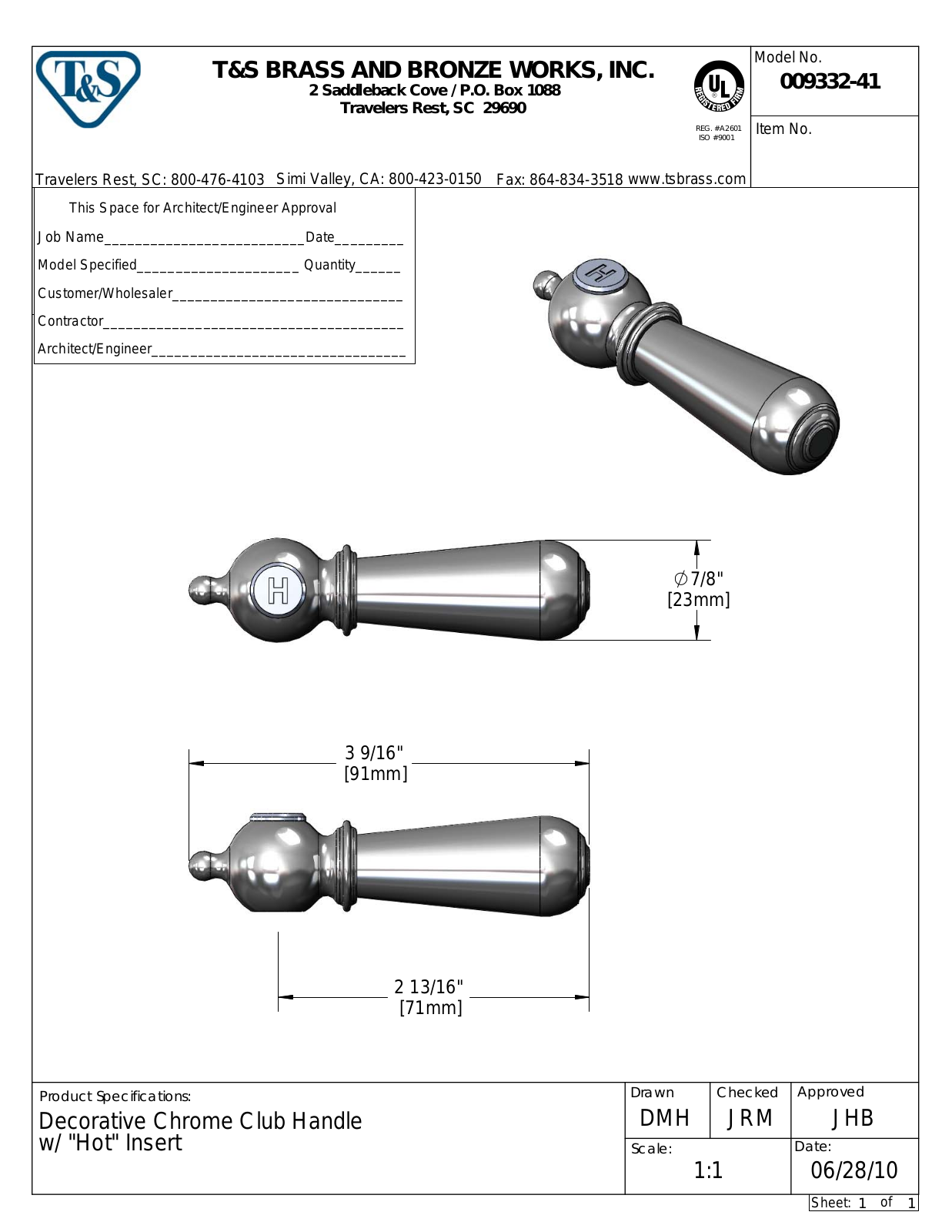 T&S Brass 009332-41 User Manual