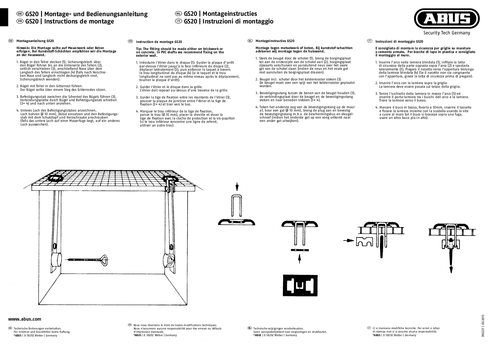 ABUS GS20 Assembly instructions