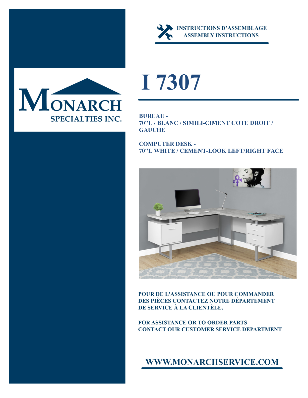 Monarch I7307 Assembly Guide - ManualMachine.com