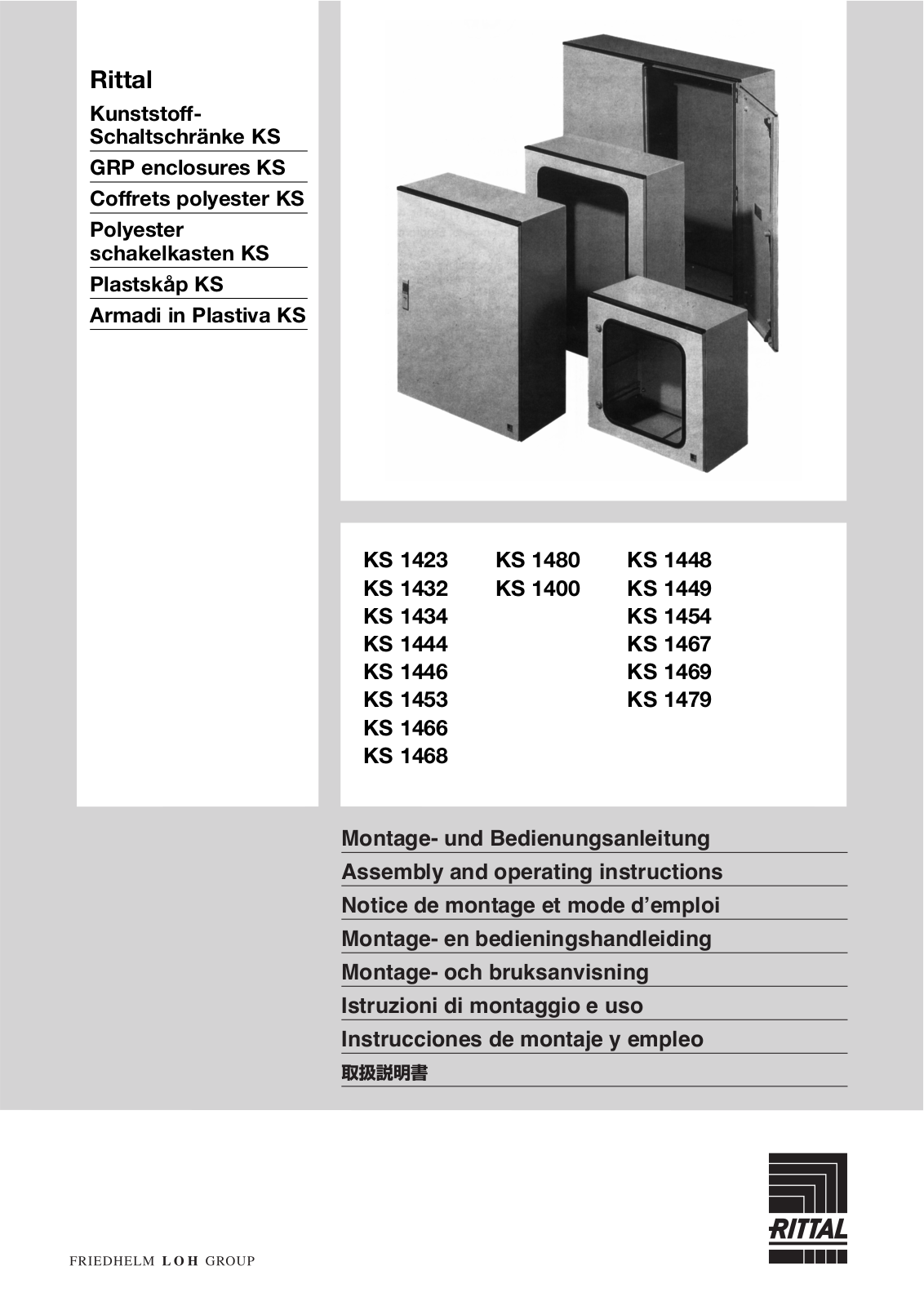 Rittal Coffrets polyester KS Assembly and operating instructions