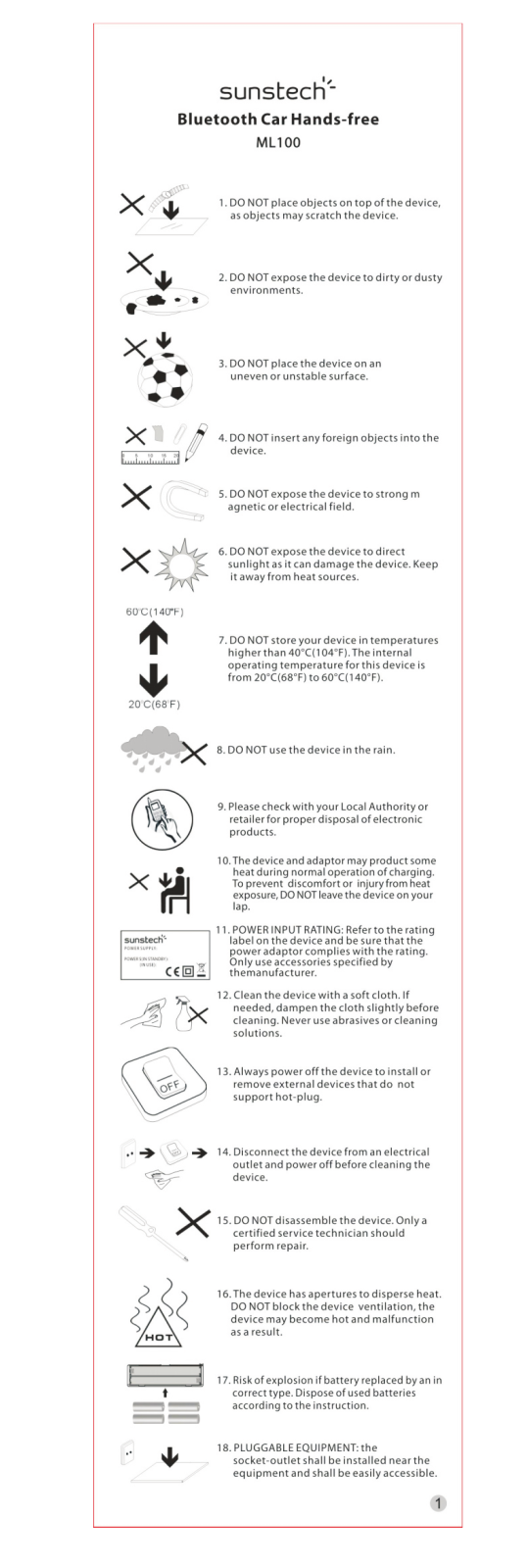 Sunstech ML-100 User Manual