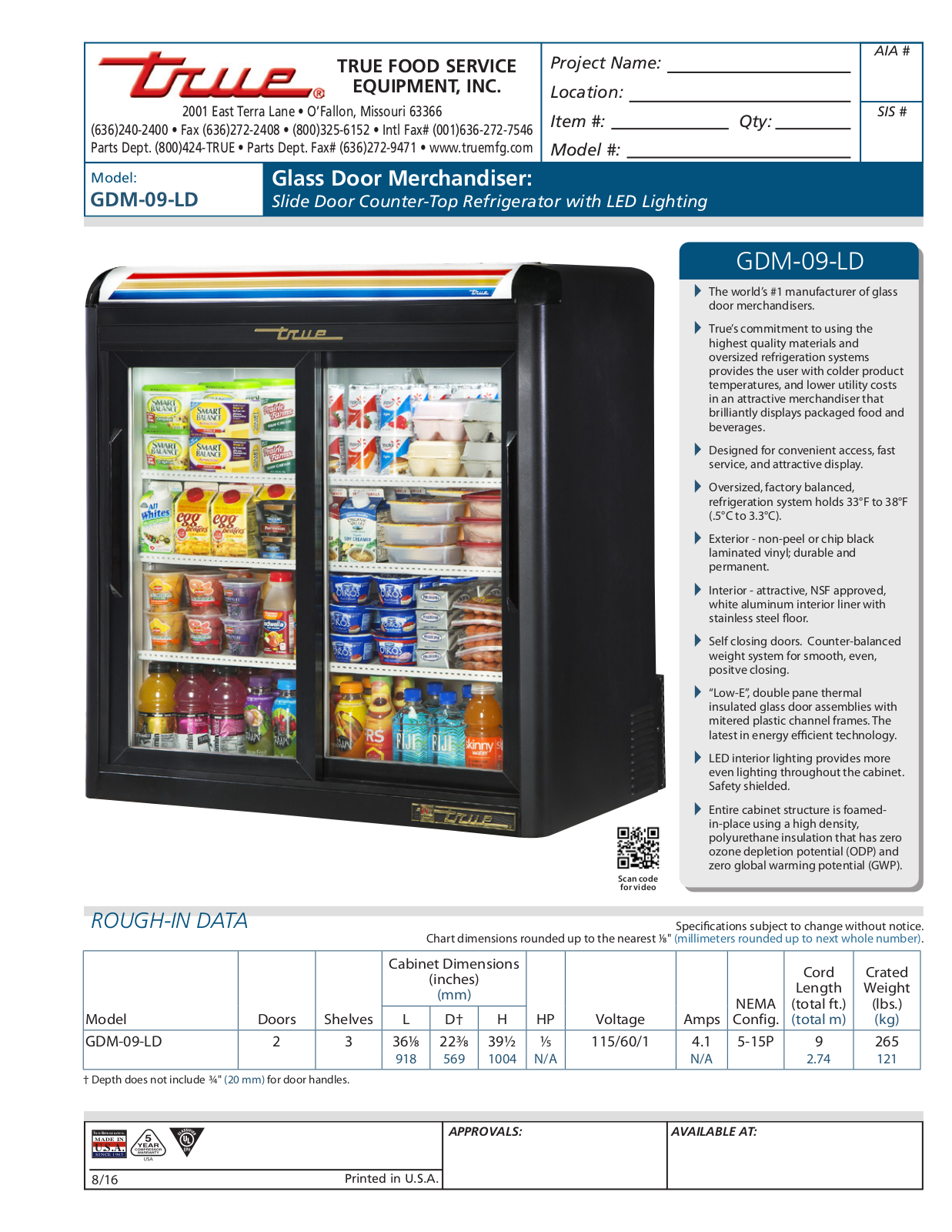 True GDM-09-LD User Manual