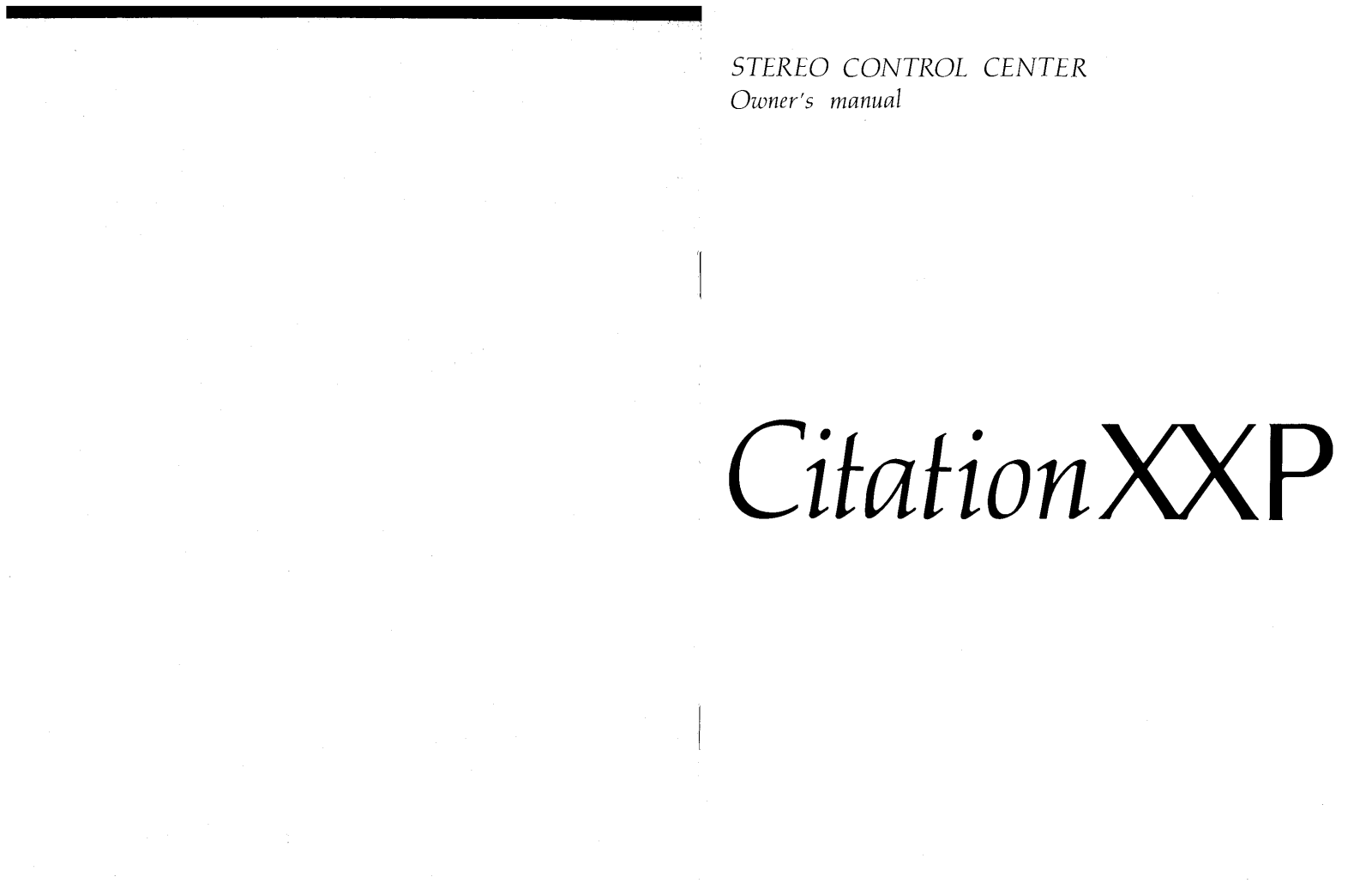 Harman kardon CITATION XXP User Manual