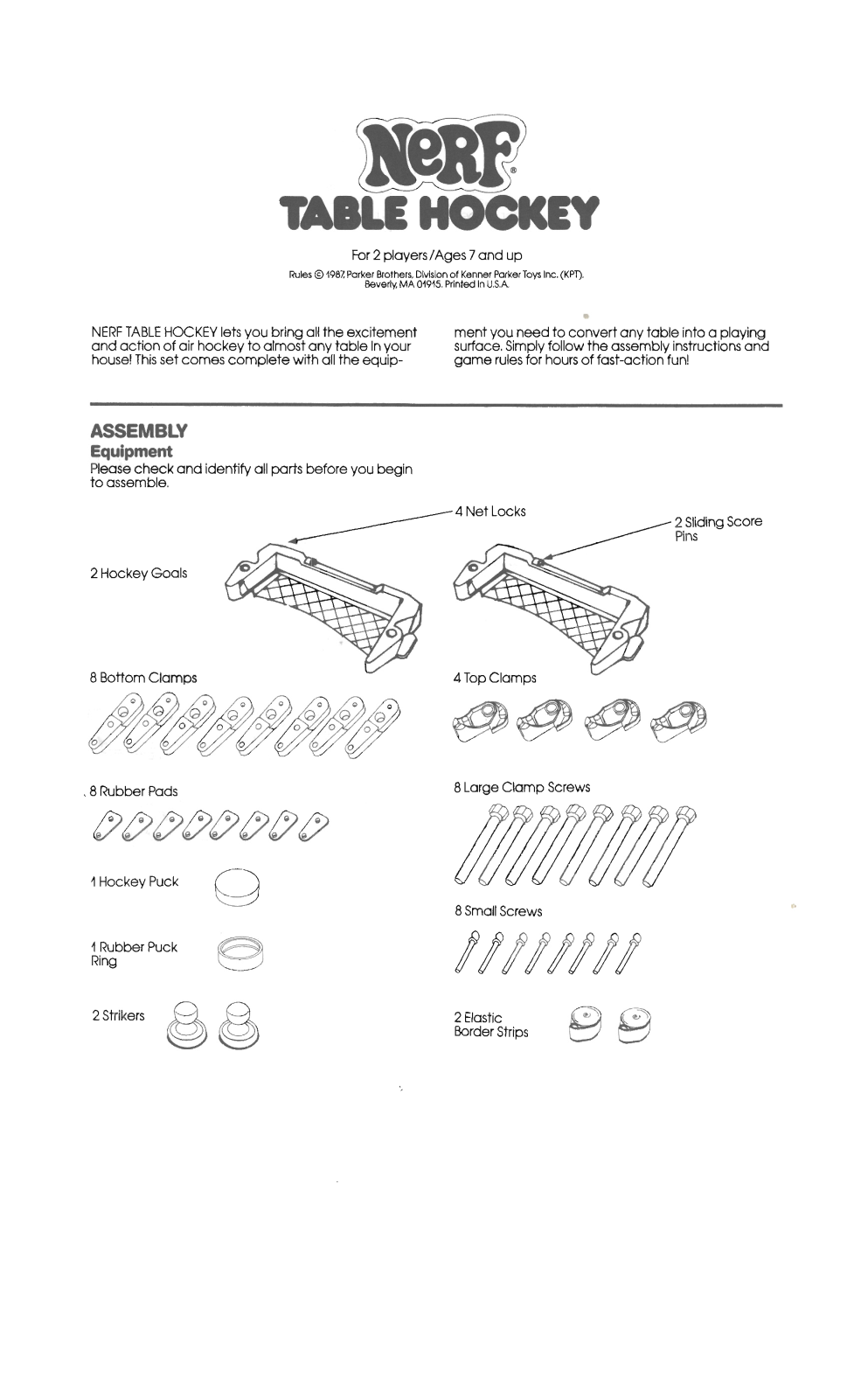 HASBRO Nerf Table Hockey User Manual