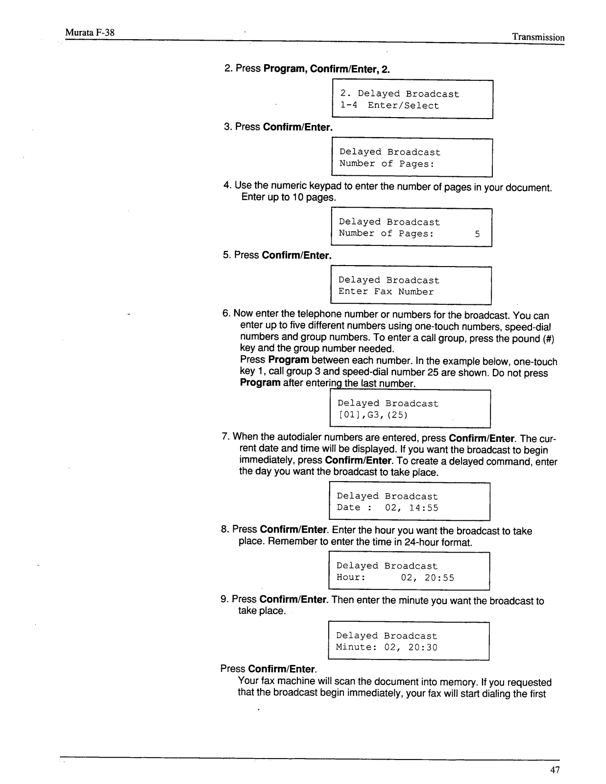 Muratec F-38 User Manual part 6