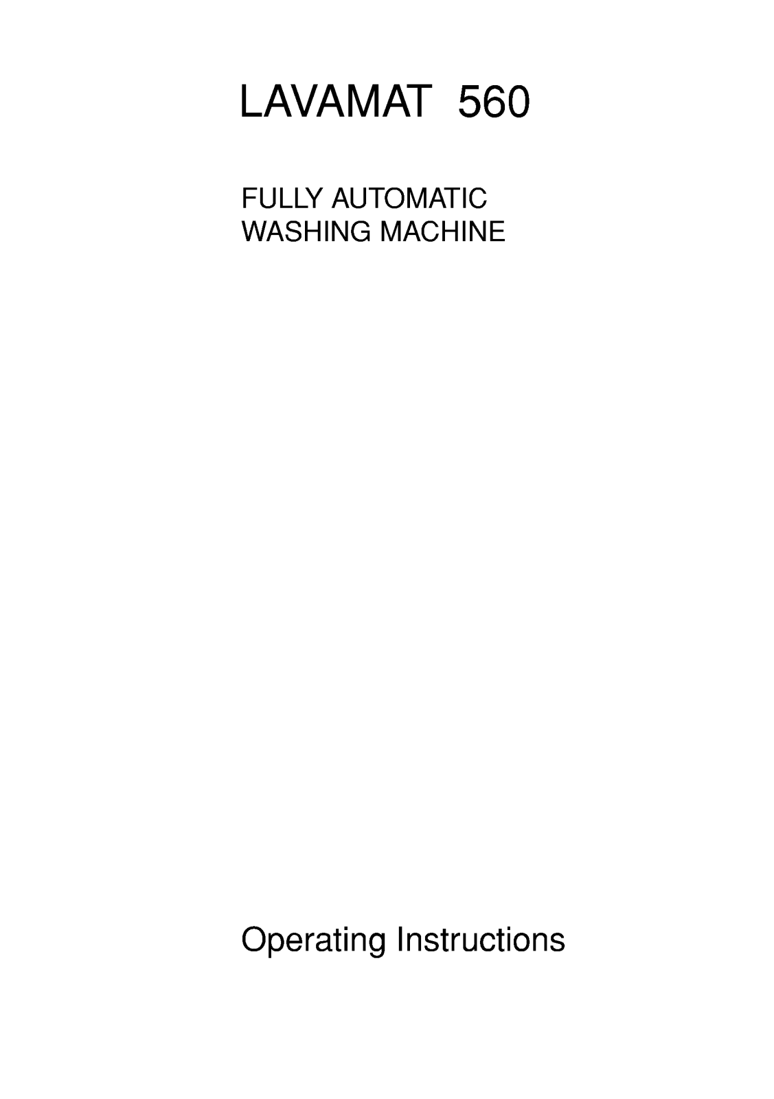 AEG LAV560 User Manual