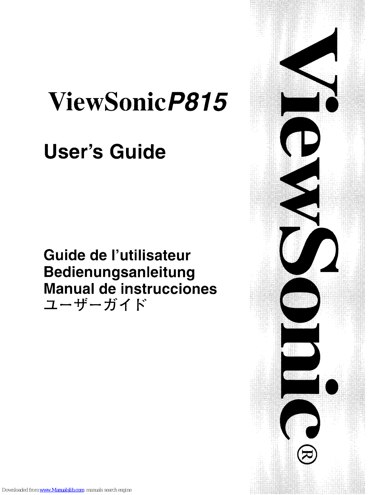 ViewSonic P815 User Manual