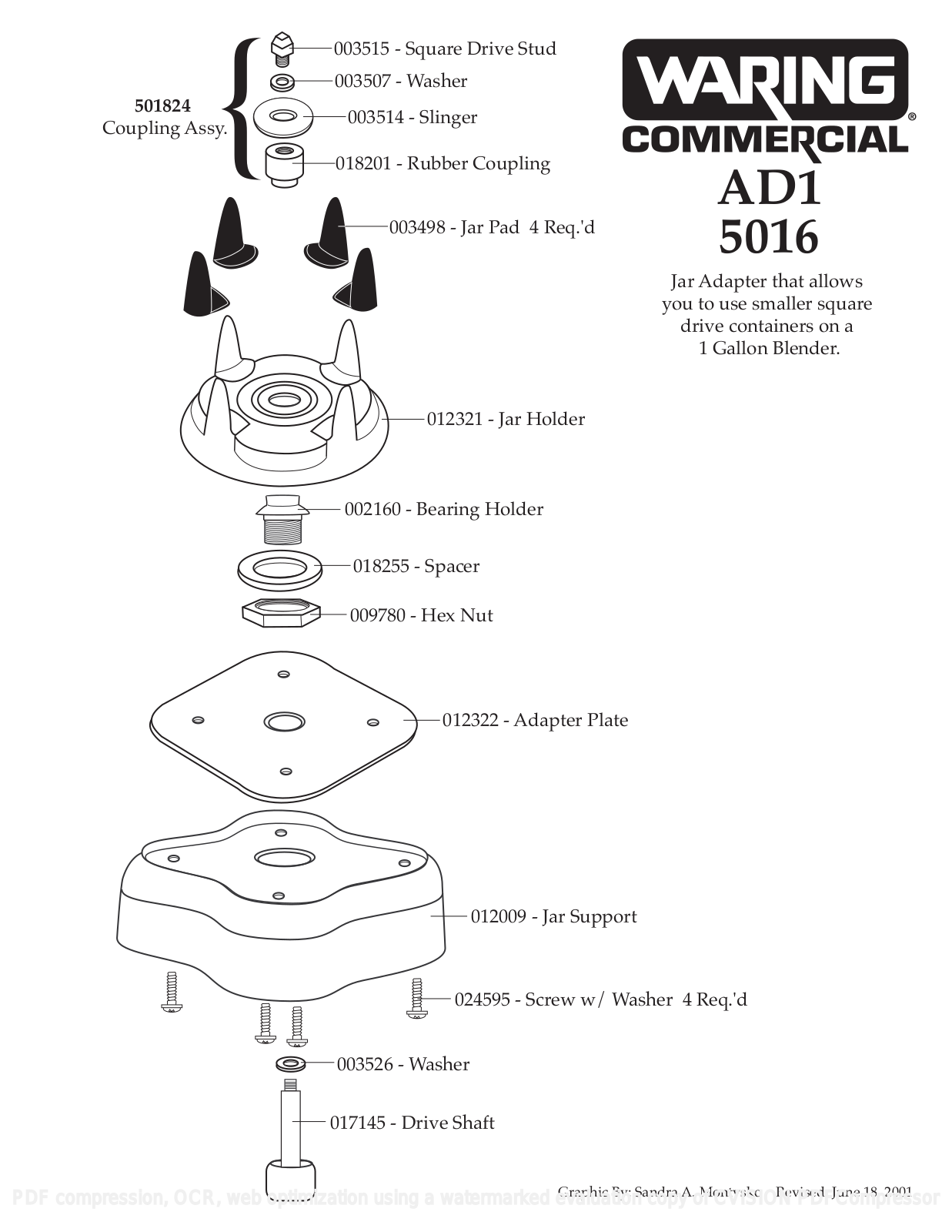 Jet Tech AD1 Parts List