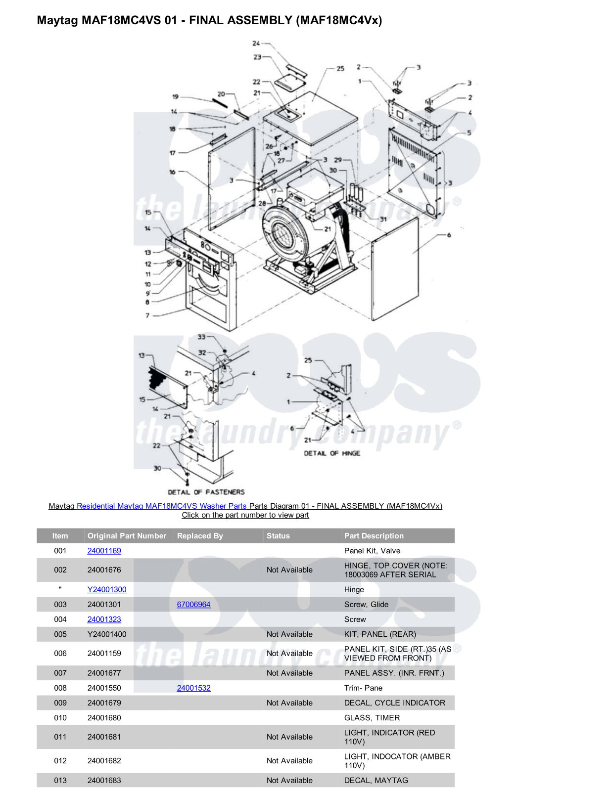 Maytag MAF18MC4VS Parts Diagram