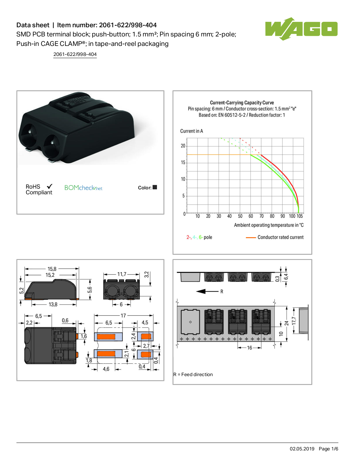 Wago 2061-622/998-404 Data Sheet