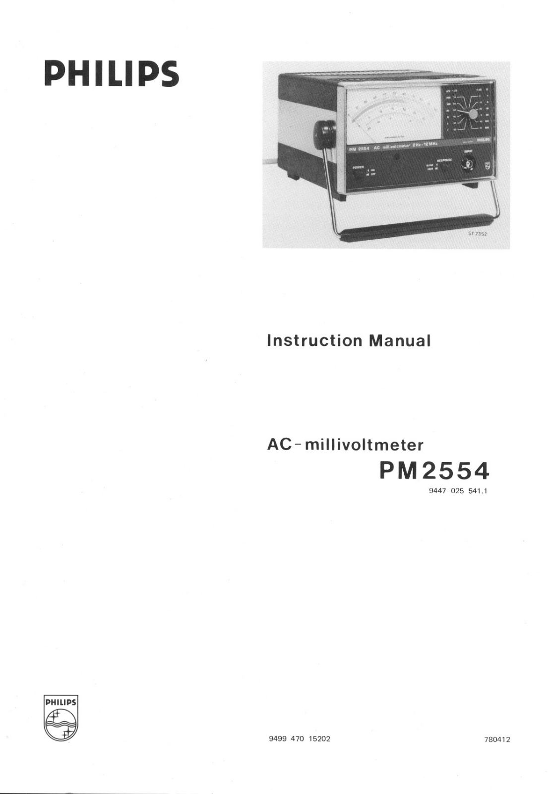 Philips PM2554 Service manual