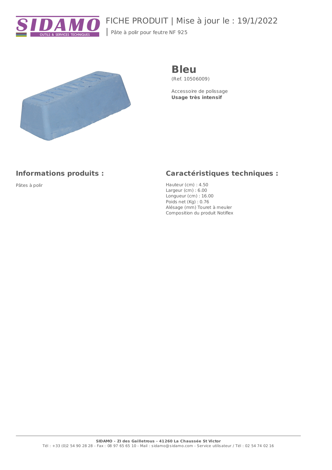 Sidamo Bleu Specification - ManualMachine.com