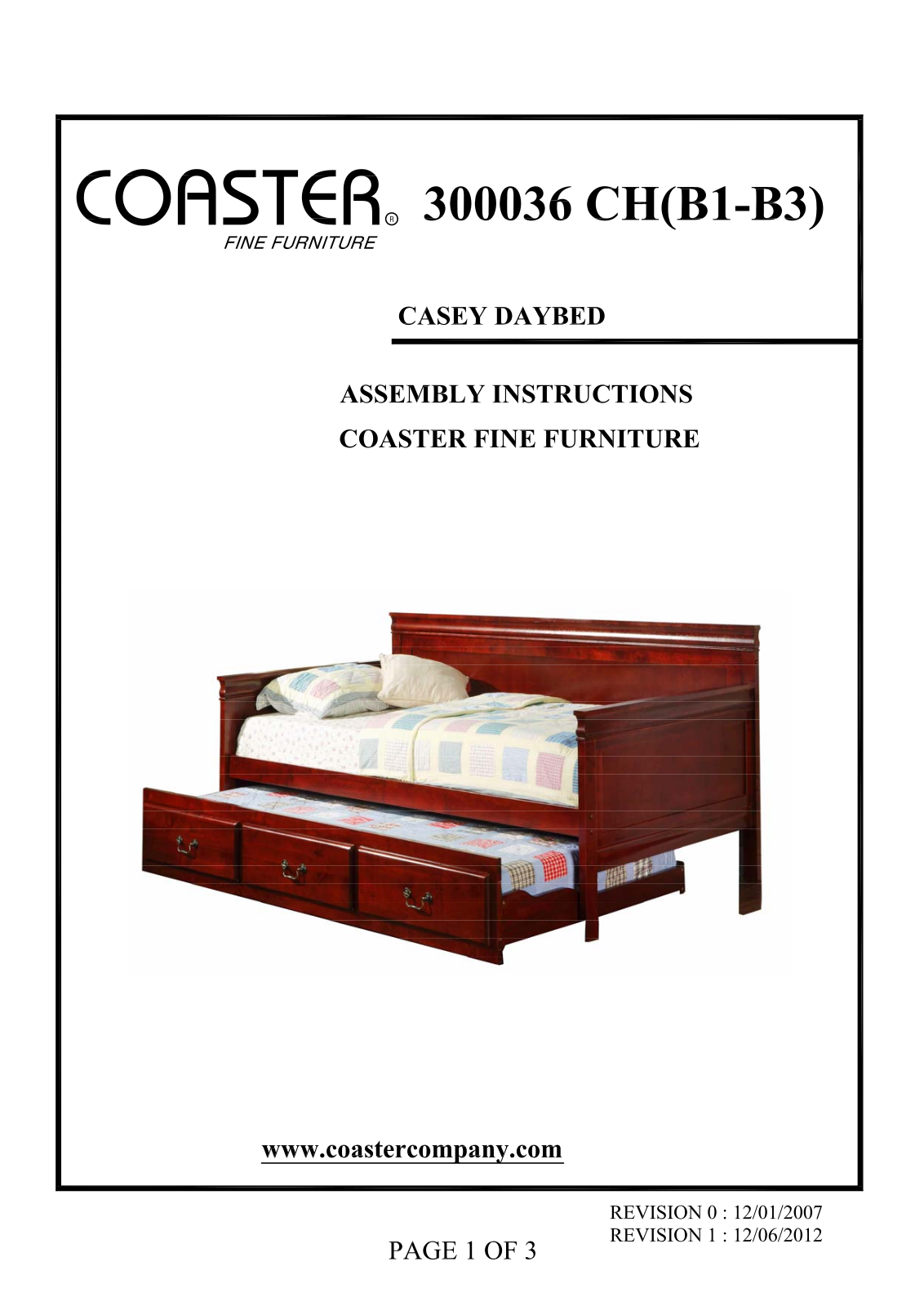 Coaster 300036BLK Assembly Guide