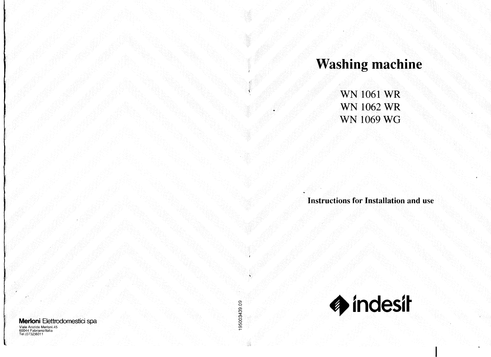 Indesit WN 1061 WR, WN 1069 WG, WN 1062 WR User Manual