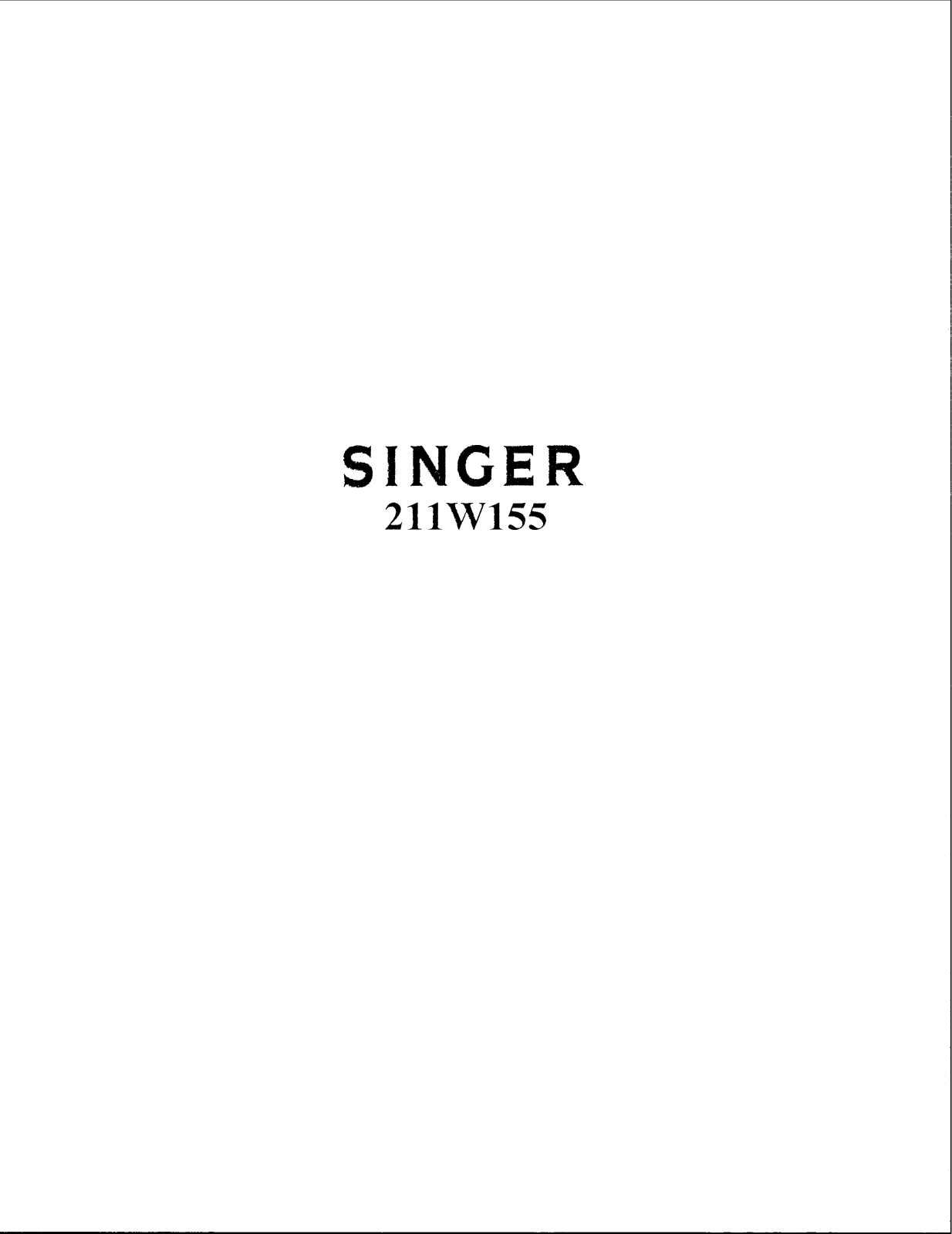 Singer 211W155 Service Manual