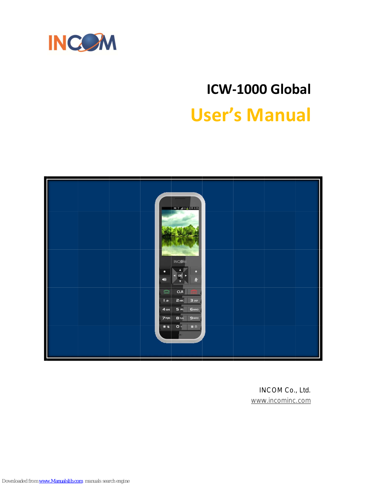 Incom ICW-1000 Global, ICW-1000, ICW-1000G Global User Manual