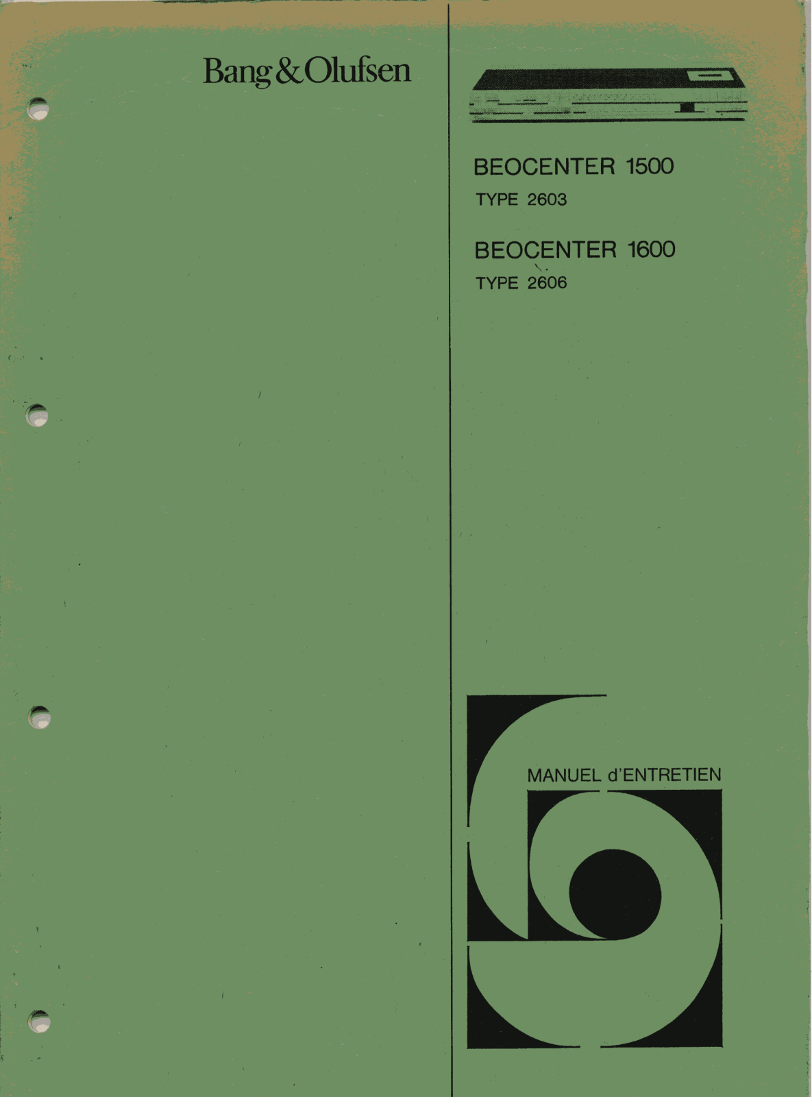 Bang Olufsen Beocenter 1600, Beocenter 1500 Service Manual